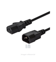CABLE DE PODER NEGRO DE 3M (GP-132(10A)3M), T/8, 2 X 2.5A, CONECTOR HEMBRA TIPO C7.